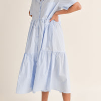 Sailor Collar Midi Dress