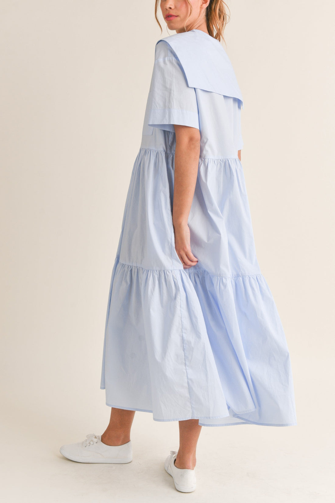 Sailor Collar Midi Dress