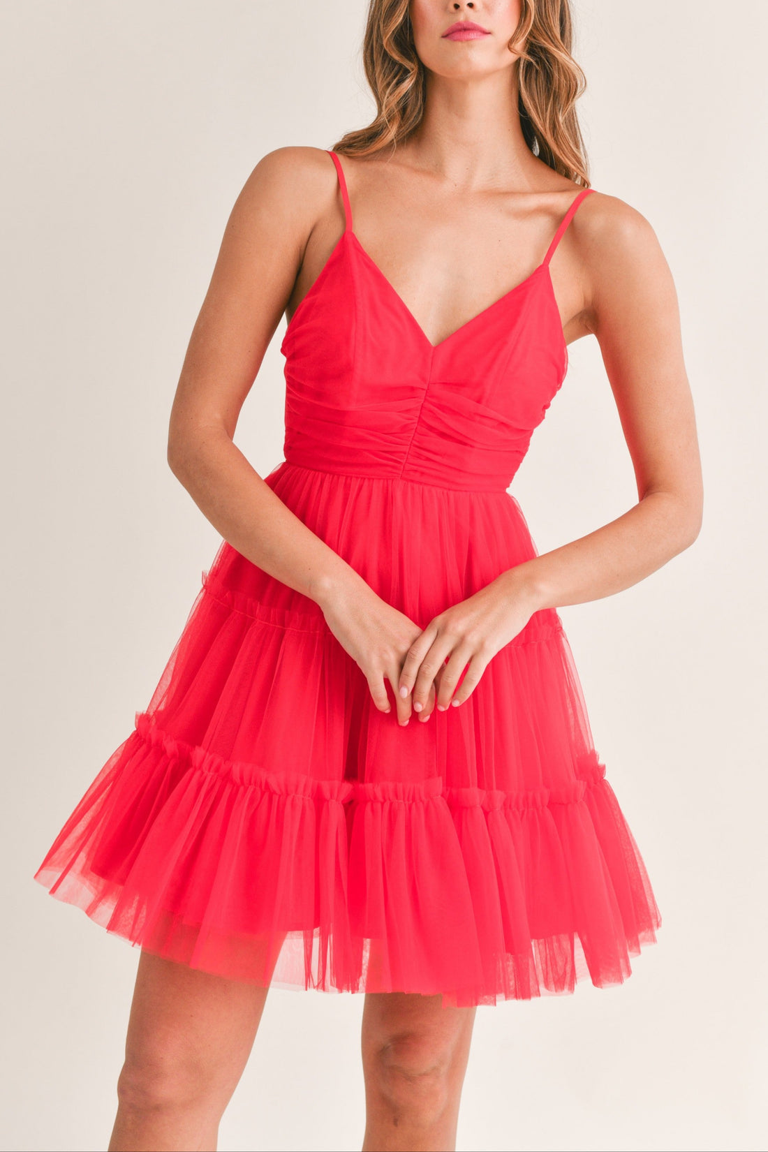 Tulle Mesh Bow Back Mini Dress