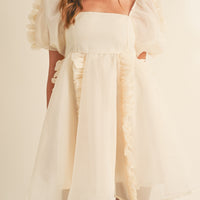 Organza Ruffle Mini Babydoll Dress