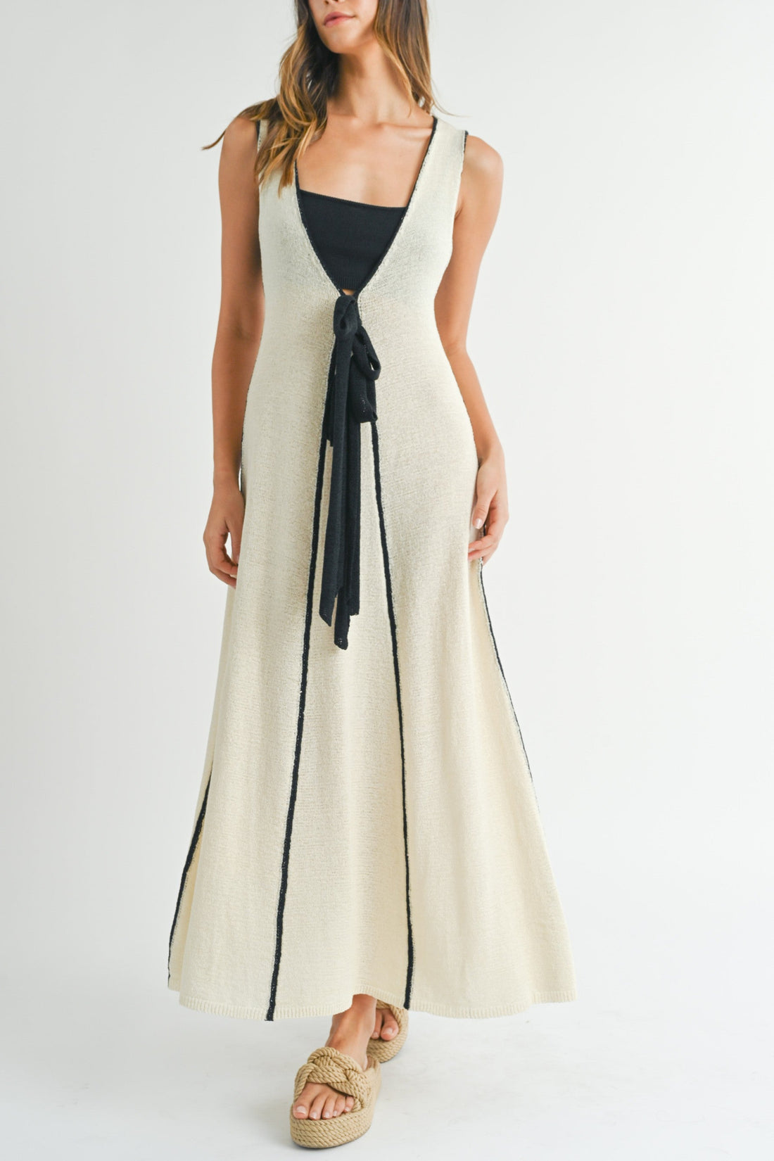 Plunging Neckline Cover Up Maxi Dress (Bralette Included)