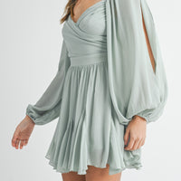 Back Lace Up Ruffle Mini Dress