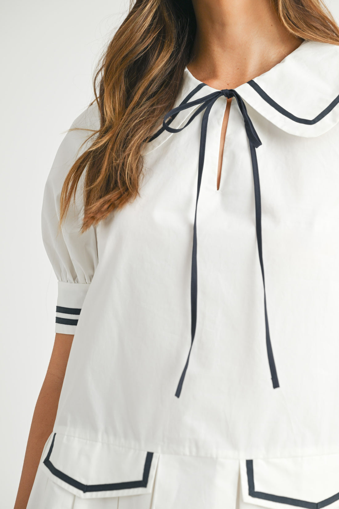 Peter Pan Collar Pleated Mini Dress