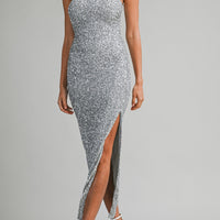 Sequin Strapless Bodycon Midi Dress