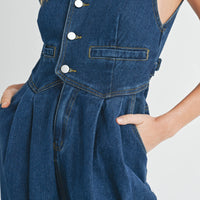 Denim Vest Jumpsuit