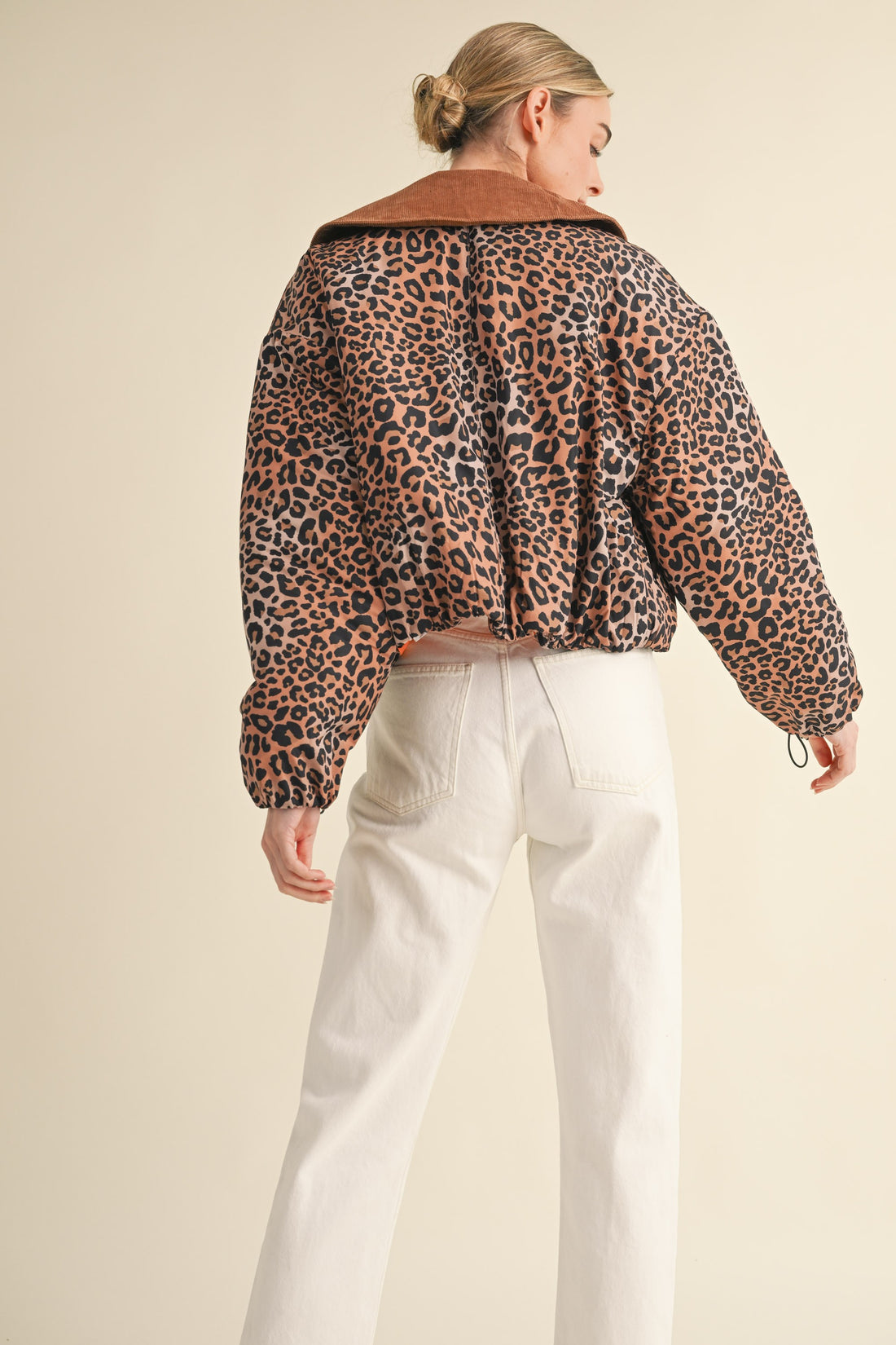 Leopard Printed Cute Collard Jacket