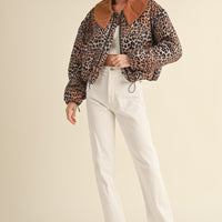 Leopard Printed Cute Collard Jacket