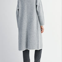 Contrast Trim Knit Lapel Open Cardigan