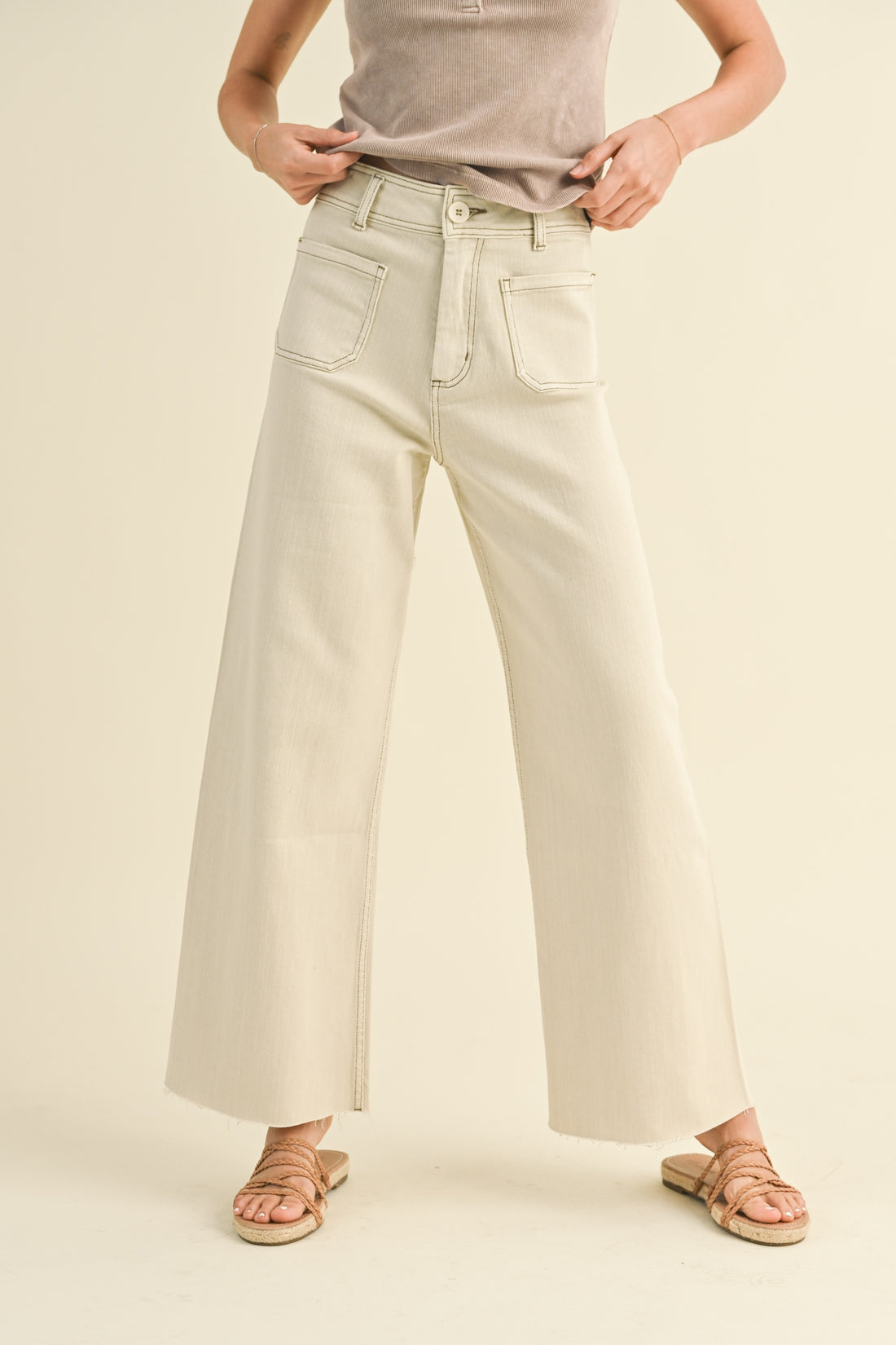 Front Pocket Wide Leg Pants