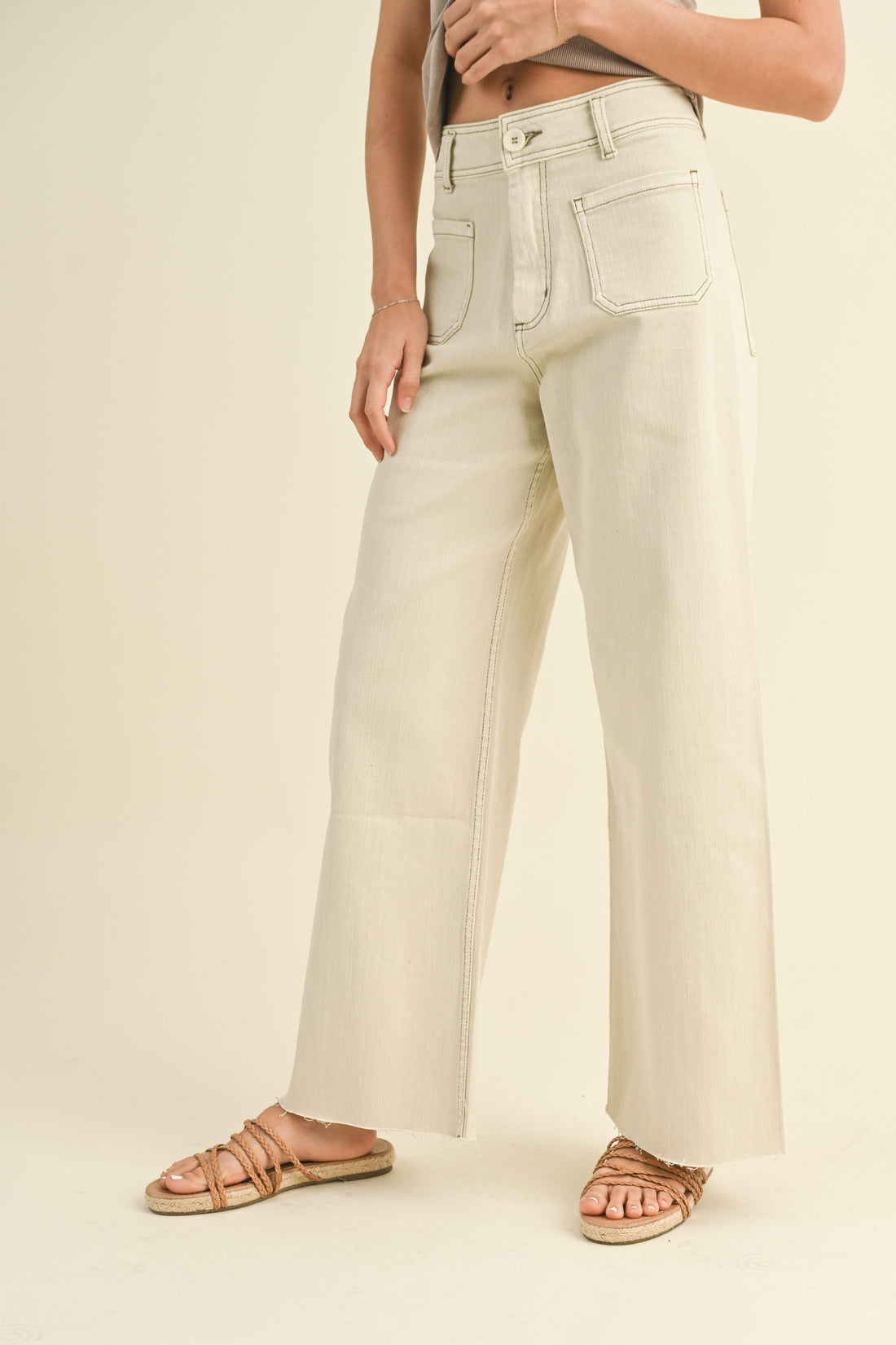 Front Pocket Wide Leg Pants