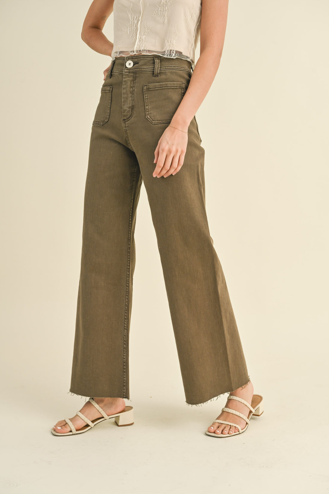 Front Pocket Wide Leg Pants
