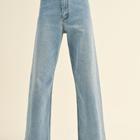 Straight Wide Leg Denim Pants