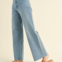 Straight Wide Leg Denim Pants