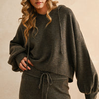 Balloon Sleeve Hoodie Sweater