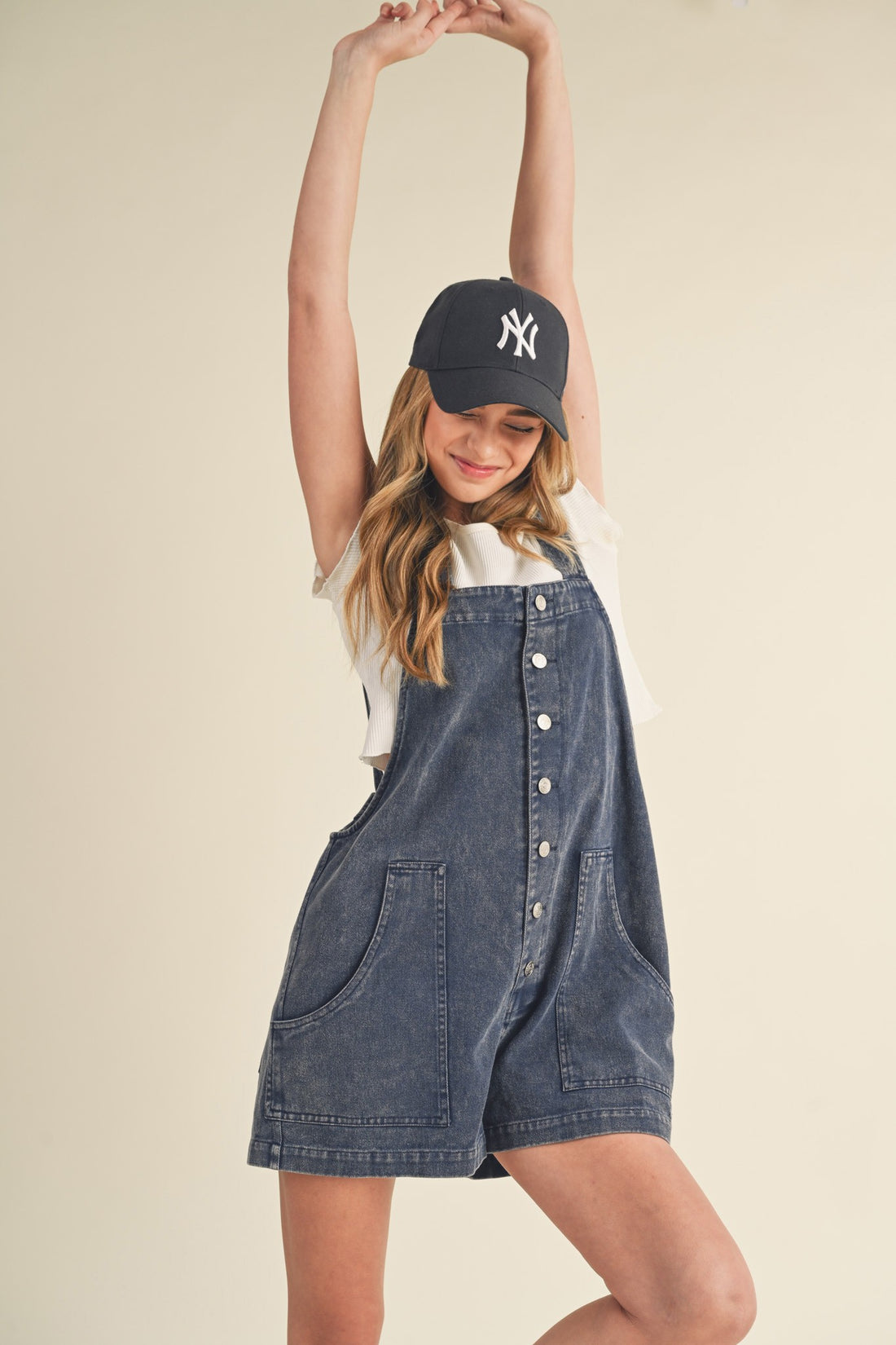 Relaxed Fit Washed Cute Romper