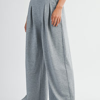 Wide Leg Pleated Lounge Pants with Pockets