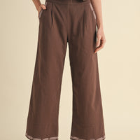 Embroidered Vest and Wide Leg Pants Set