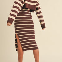 Bodycon Midi Dress and Crop Cardigan Set