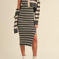 Bodycon Midi Dress and Crop Cardigan Set