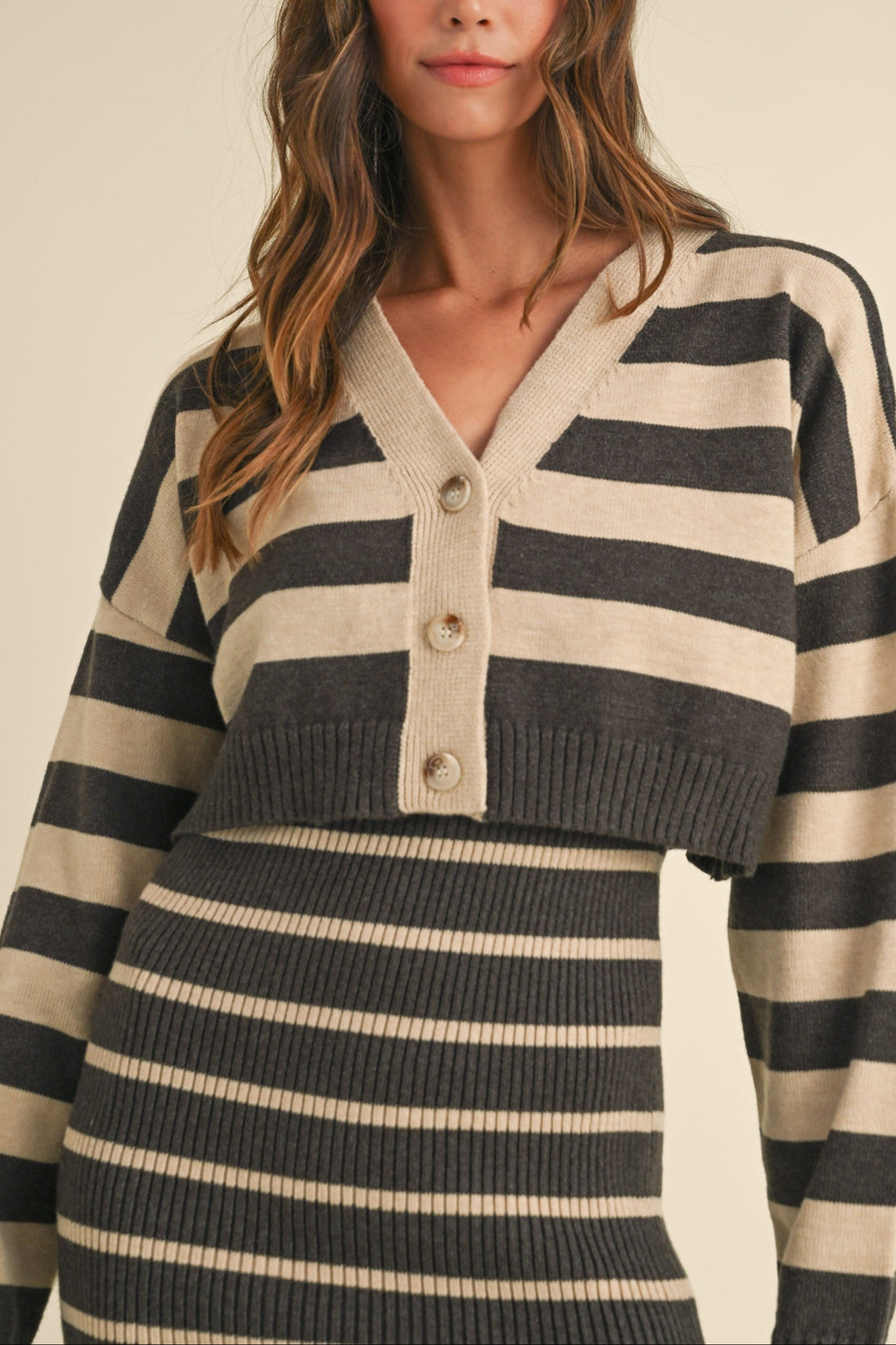 Bodycon Midi Dress and Crop Cardigan Set