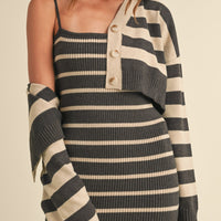 Bodycon Midi Dress and Crop Cardigan Set