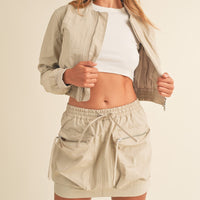 Bomber Jacket & Cargo Skirt Set