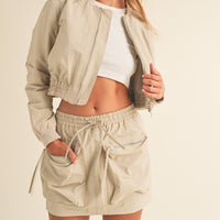 Bomber Jacket & Cargo Skirt Set