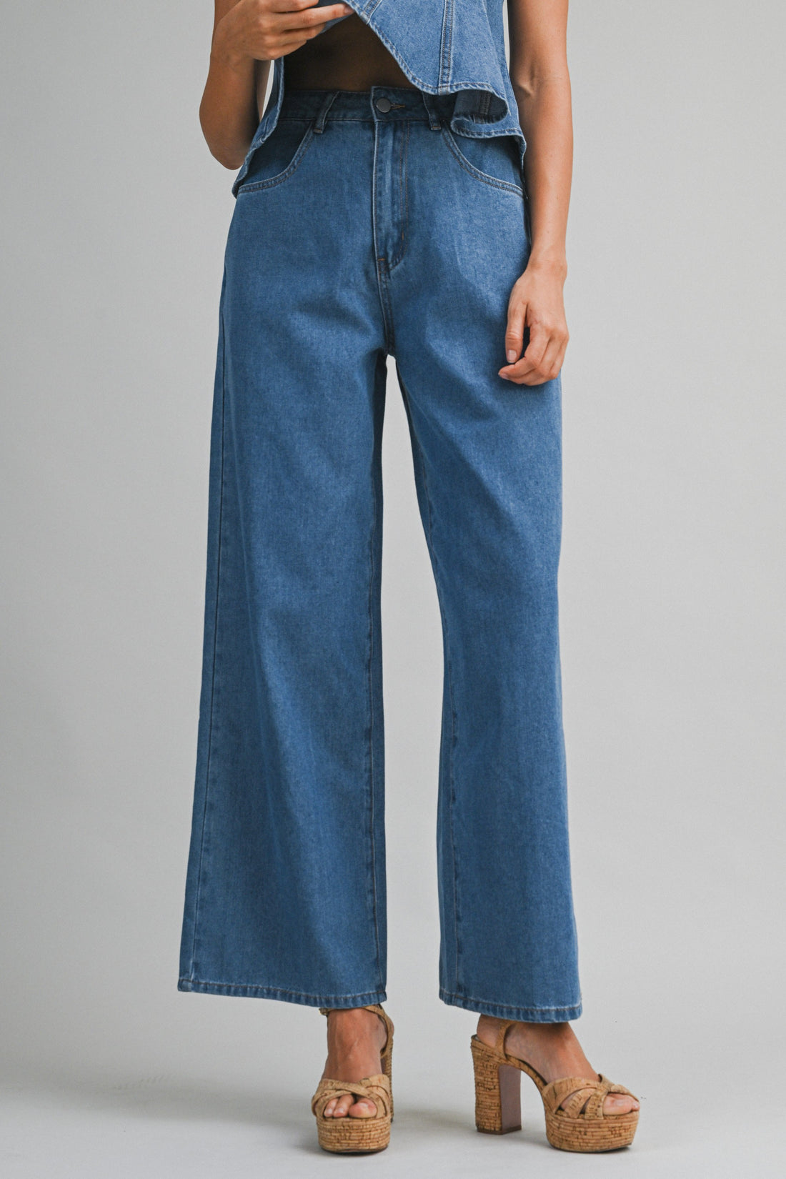 Denim Peplum Set – Effortlessly Chic & Modern