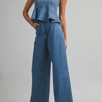 Denim Peplum Set – Effortlessly Chic & Modern