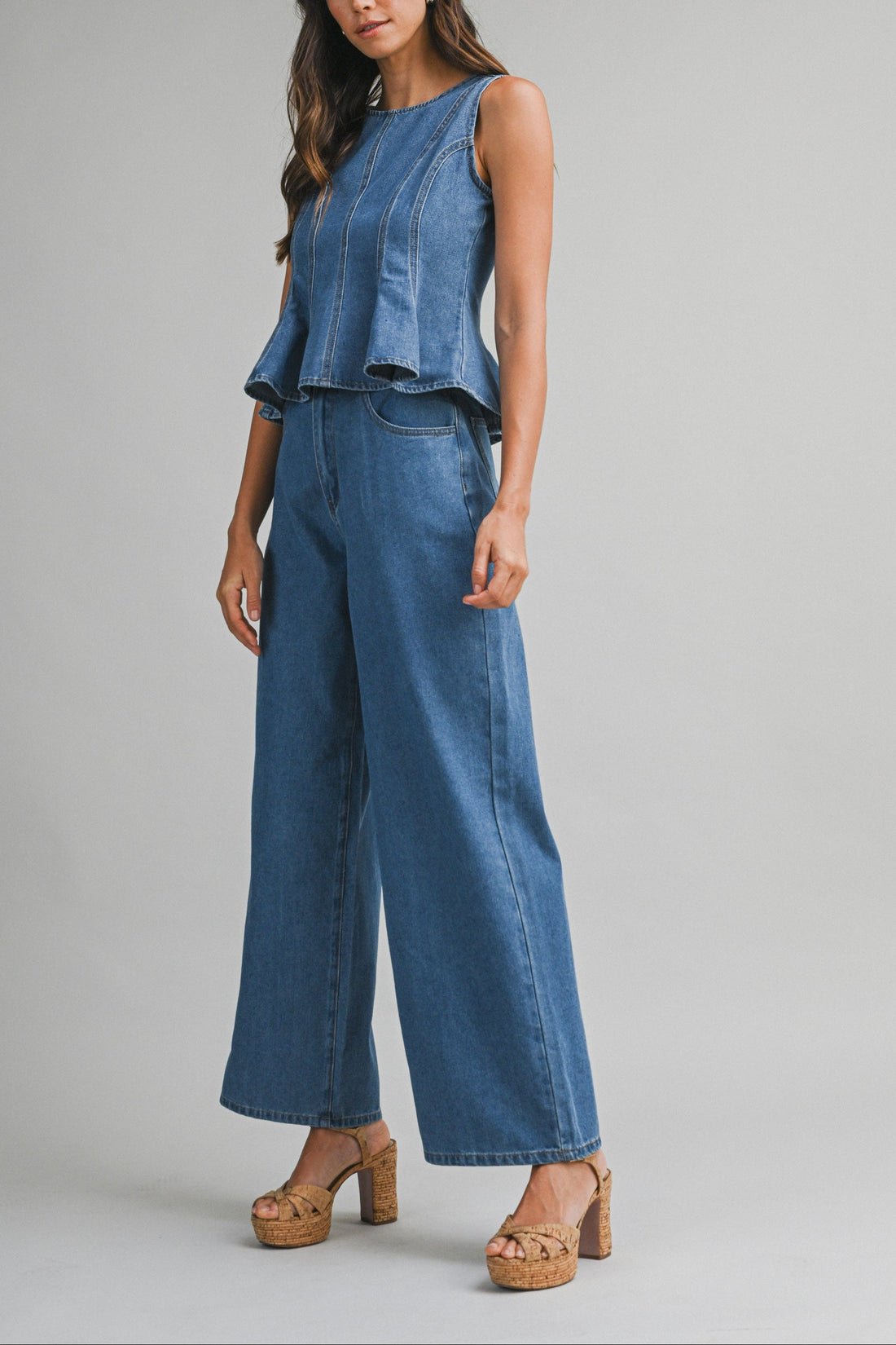 Denim Peplum Set – Effortlessly Chic & Modern