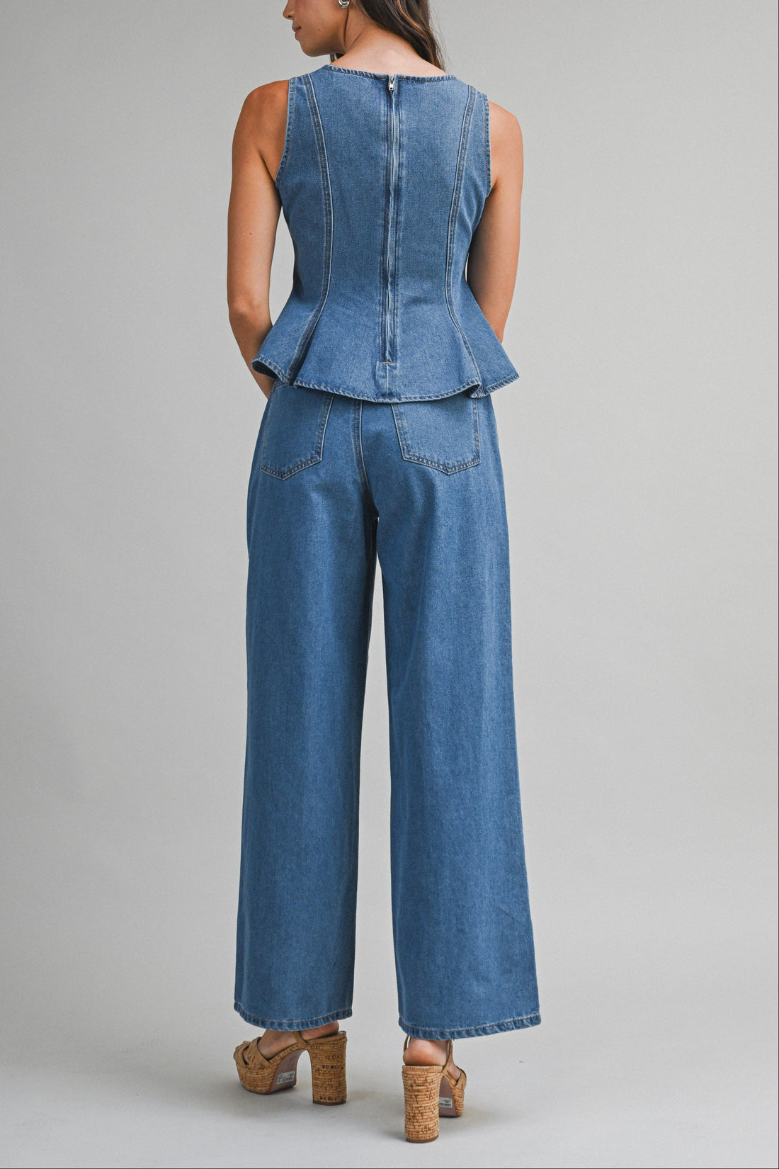 Denim Peplum Set – Effortlessly Chic & Modern