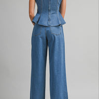 Denim Peplum Set – Effortlessly Chic & Modern