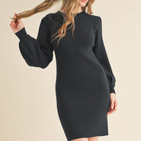 Ribbed Sweater Knit Mini Dress