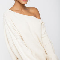 Boatneck Bubble Sleeve Sweater