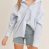 Oversized Stripe Button Down Shirt