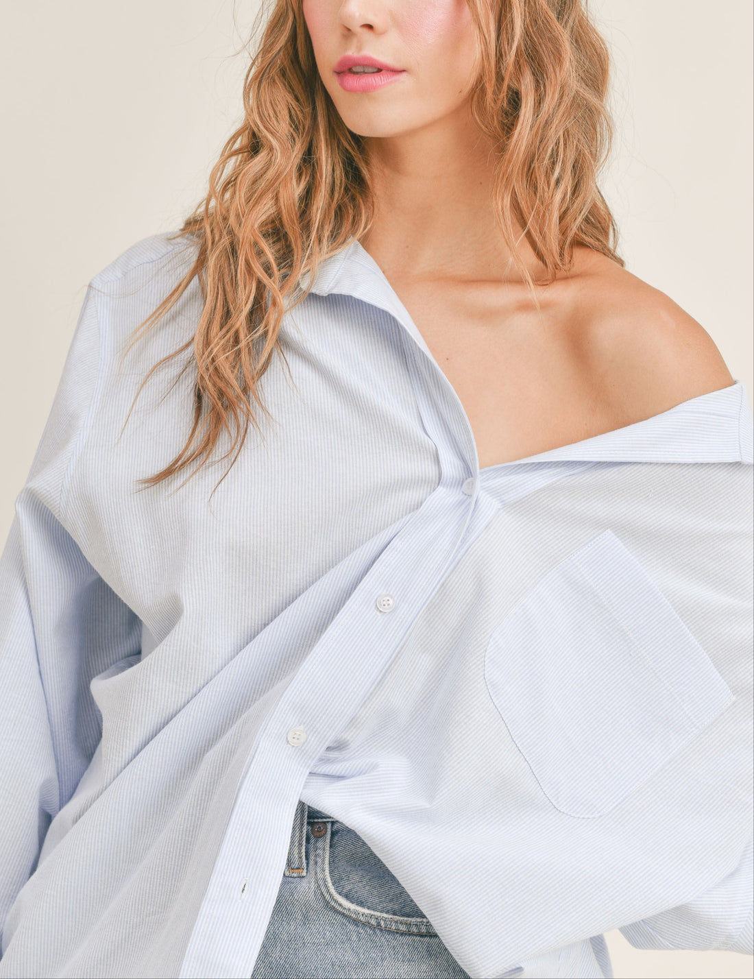 Oversized Stripe Button Down Shirt