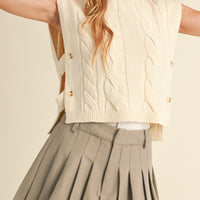 Cable Knit Open Side Vest