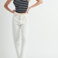 Halter Neck Striped Knit Top