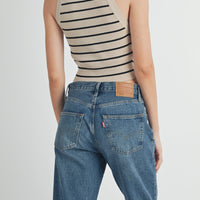 Halter Neck Striped Knit Top