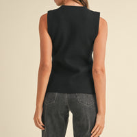 Jewel Button Down Sweater Vest