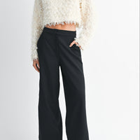 Textured Fringe Long Sleeve Cropped Top
