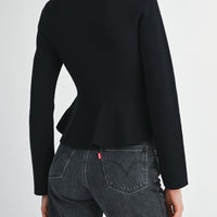 Jewel Bow Peplum Knit Top