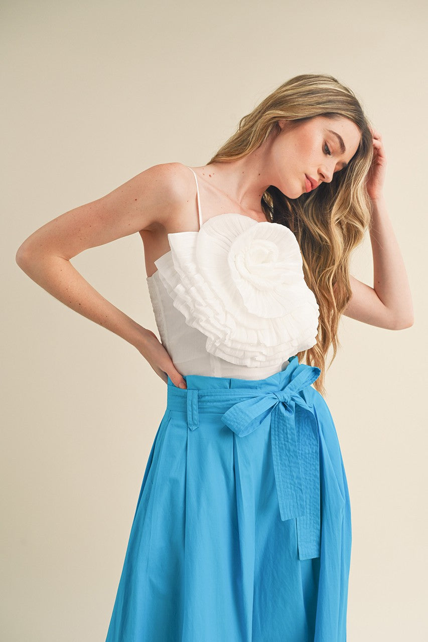 Rosette Satin Crop Top
