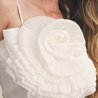 Rosette Satin Crop Top