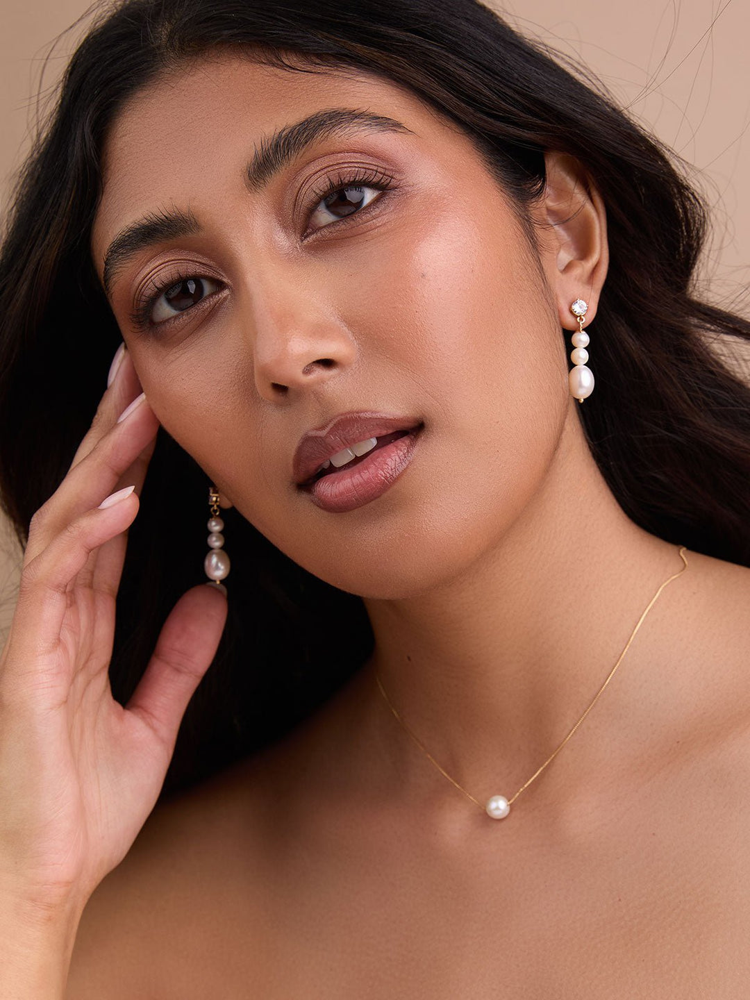 Elisajewels Drew Freshwater Pearl Pendant & Peyton Drops