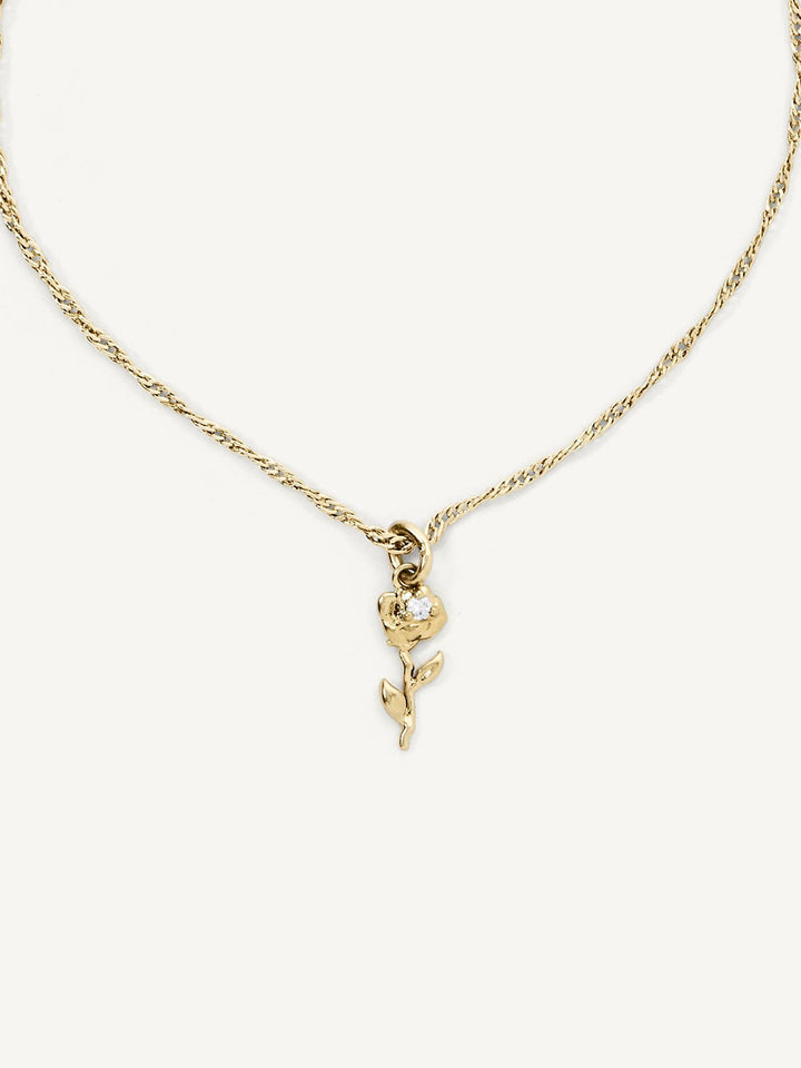 Elisajewels June Rose Birth flower Pendant Necklace