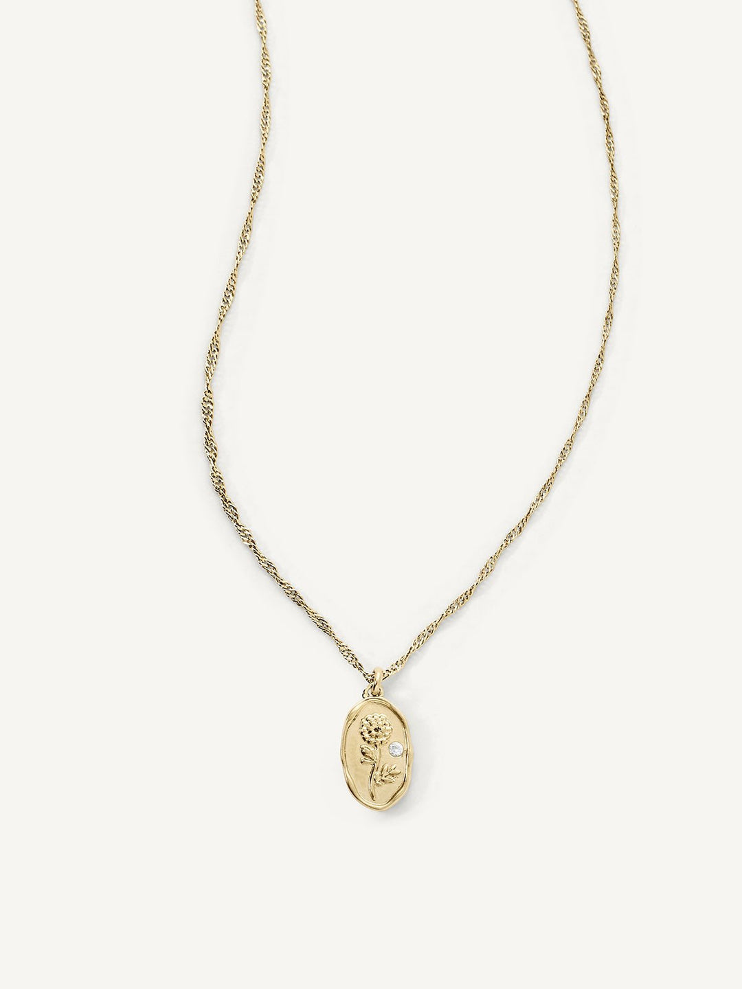 Elisajewels October Marigold Birthday Flower Pendant Necklace