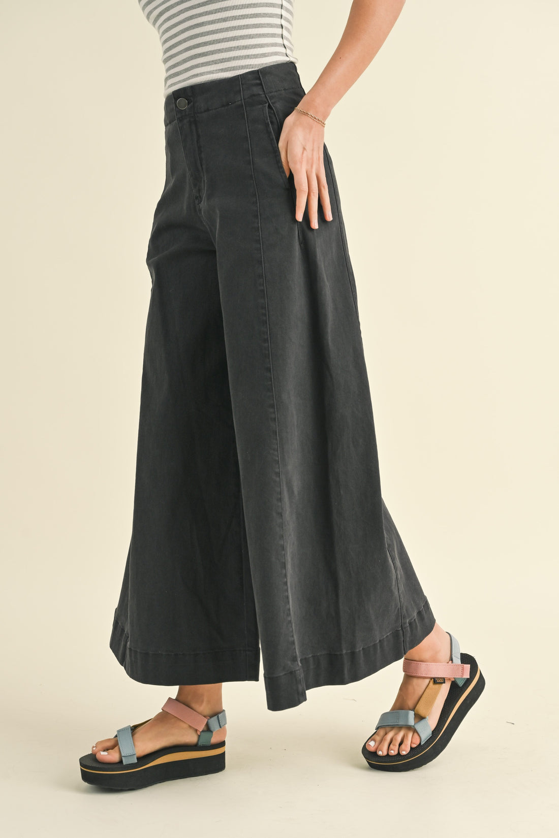 Stretched Wide Leg Premium Pants