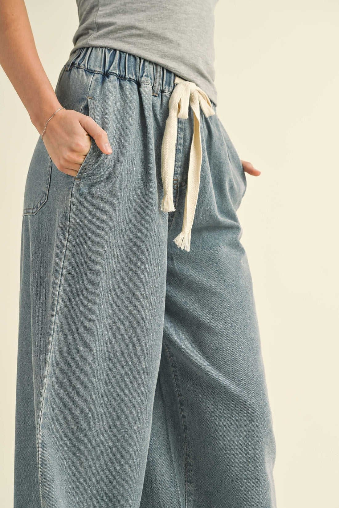 Denim Wide Leg Pants