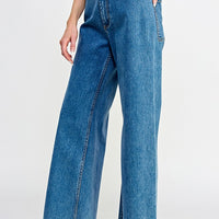 High Rise Wide Leg Marine Jeans